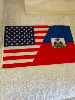 USA x Haiti Dual-Design Decorative Flag - Red, White & Blue 90*150